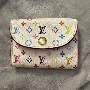 Louis Vuitton White Multicolore card holder Wallet